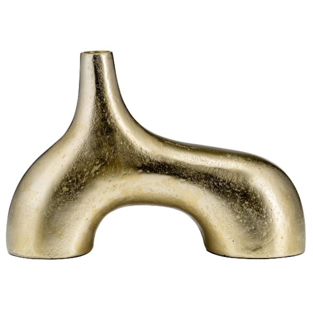 Metal Abstract Vase Gold 8in