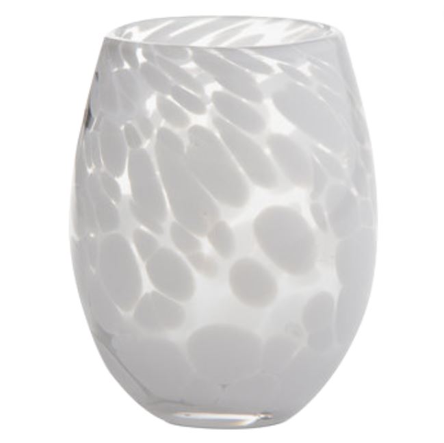 Confetti Stemless Wine Glass White