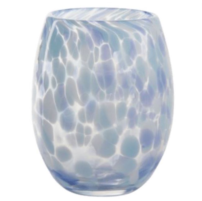 Confetti Stemless Wine Glass Light Blue