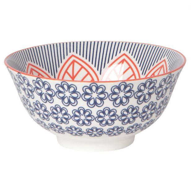 Bowl 6in Red Floral