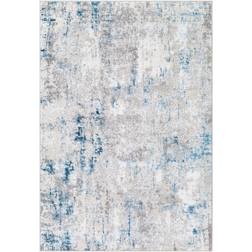 Lustro Abstract Dark Blue Rug 5ft x 7ft