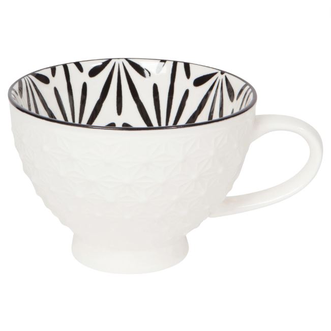 Stamped Latte Mug White 14 oz
