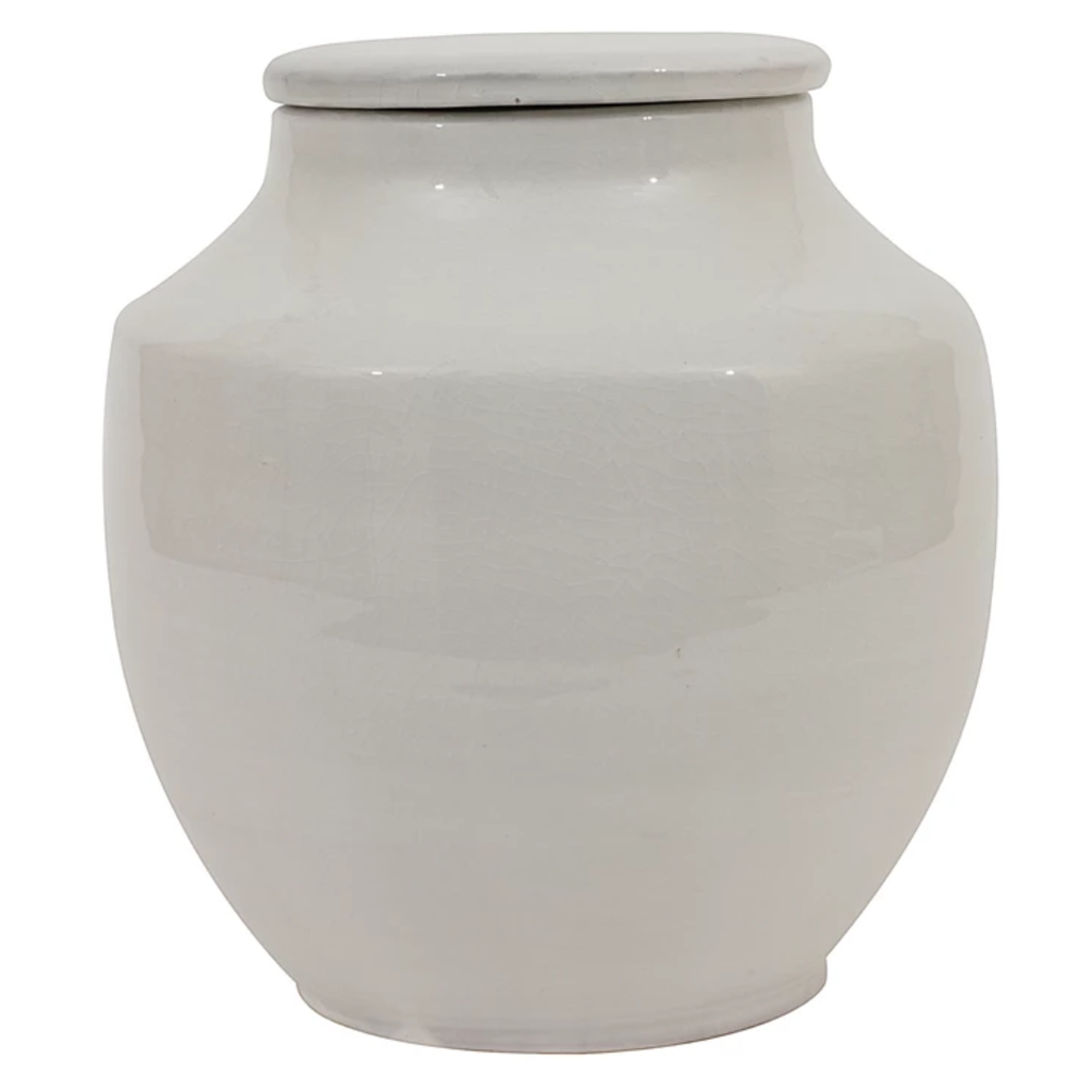 White Terra-cotta Vase 8in