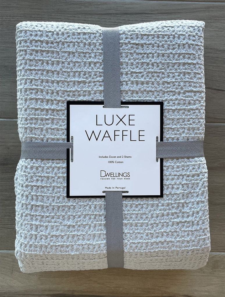 Luxe Waffle King Coverlet Set Silver