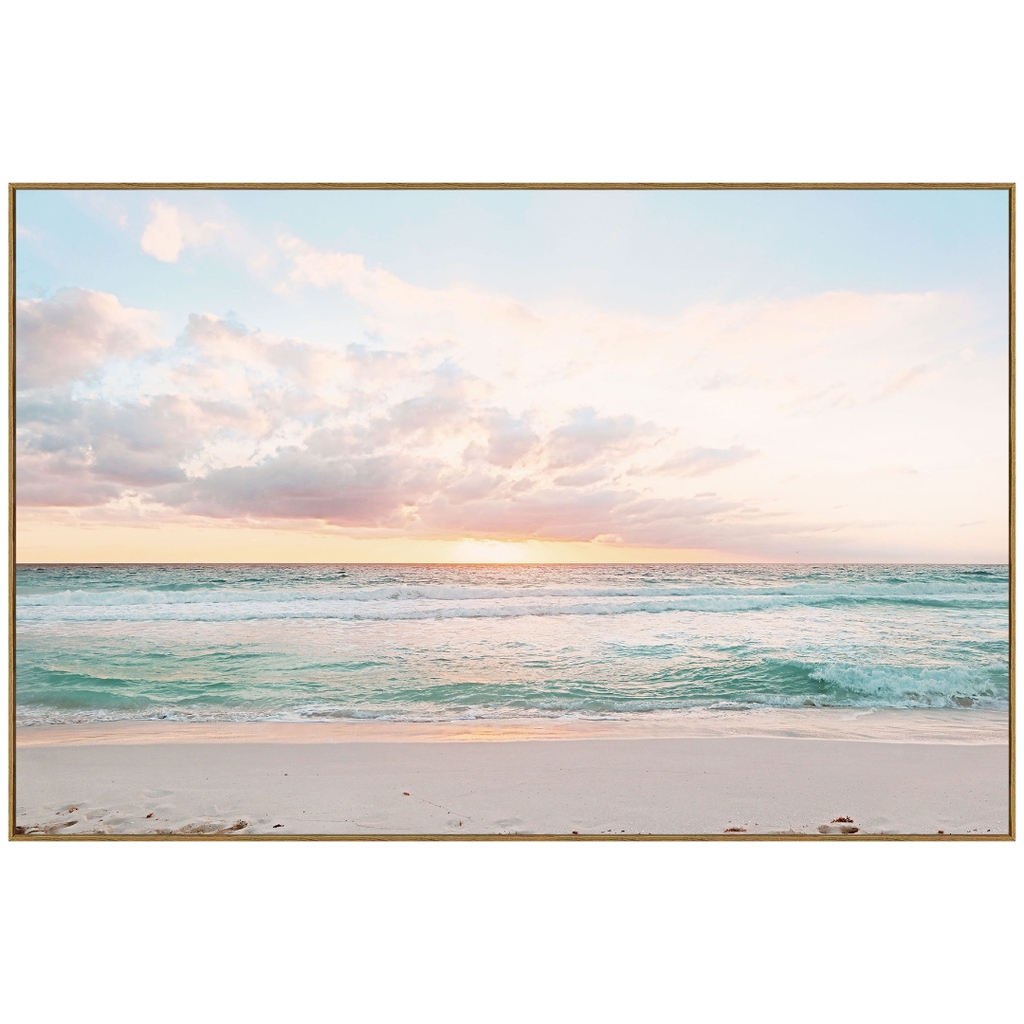 Sunrise Framed Print on Tempered Glass 52WX34H