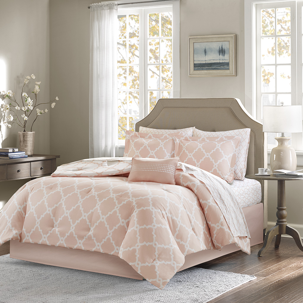 Merritt Queen Comforter Set Peach