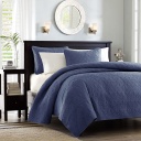 Quebec Queen Coverlet Set Navy