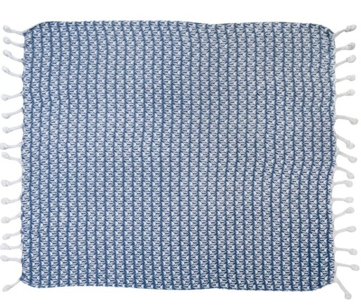 [168439-BB] Recycled Cotton Throw Blue 60x50in