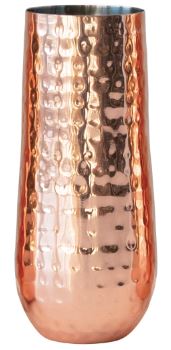 [168449-BB] Hammered Stainless Steel Stemless Champagne Flute