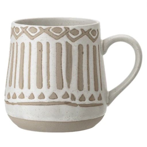 [168483-BB] Decorative Stoneware Mug 13.5 oz