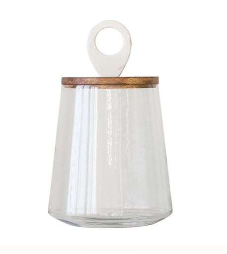[168485-BB] Round Glass Storage Jar 9in