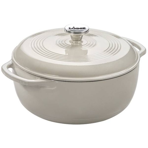 [168731-BB] Lodge Enameled Dutch Oven Oyster 6QT