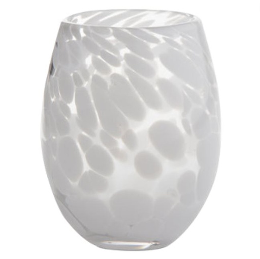 [168764-BB] Confetti Stemless Wine Glass White