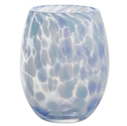 [168765-BB] Confetti Stemless Wine Glass Light Blue