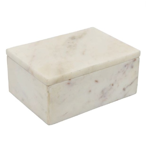 [168932-BB] White Marble Decorative Box