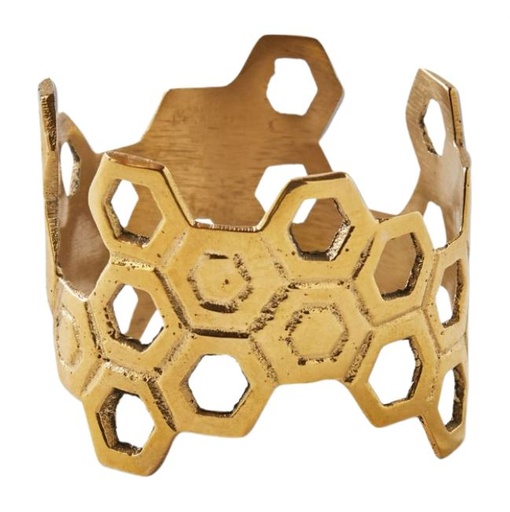 [169610-BB] Honey Comb Gold Napkin Ring