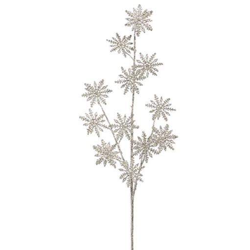 [169830-BB] Glittered Snowflake Spray 30in