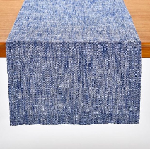 [170124-BB] Chambray Blue Woven Runner 72x14 in