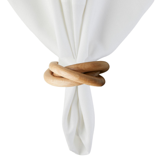 [170136-BB] Wooden Natural 3-Ring Napkin Ring