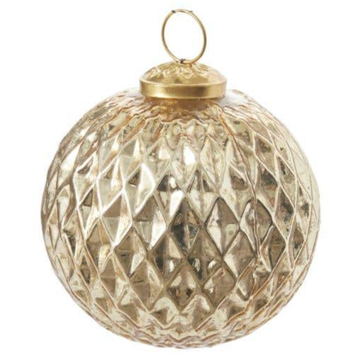 [170449-BB] Diamond Etched Globe Ornament 4in