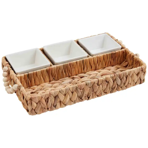 [171396-BB] Hyacinth Tray With Dip Cup Set