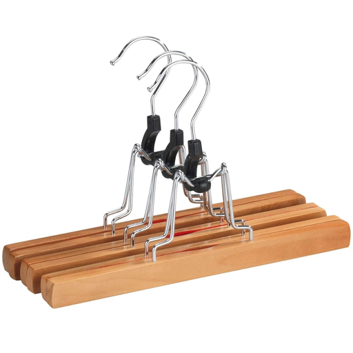 [171516-BB] Wood Trouser Clamping Hanger 3pc