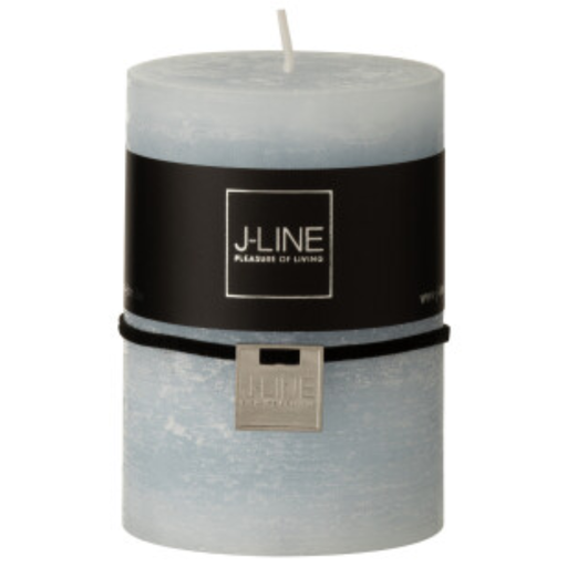 [171672-BB] Light Blue Pillar Candle 3x4in
