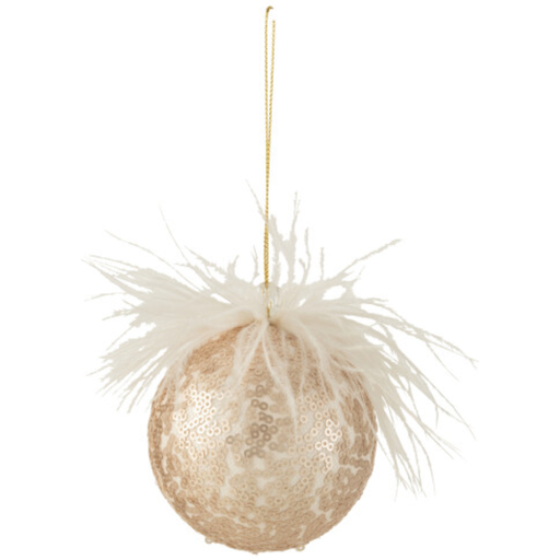 [171725-BB] Sequined Feather Ornament 3in