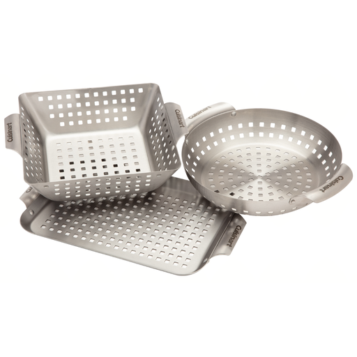 [172016-BB] Cuisinart Stainless Steel Grill Basket Set 3pc