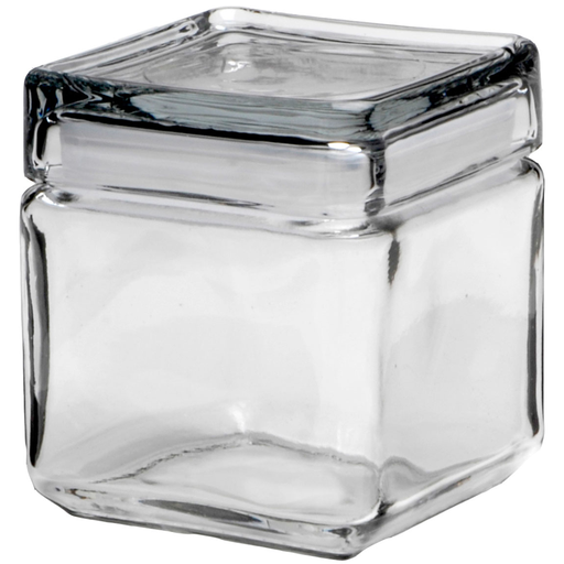 [172050-BB] Anchor Hocking Stackable Jar with Glass Lid 1qt