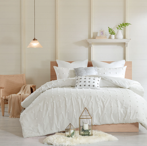 [304608-BB] Brooklyn King Comforter Set Ivory