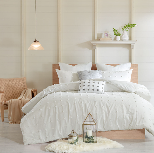 [304608Q-BB] Brooklyn Queen Comforter Set Ivory