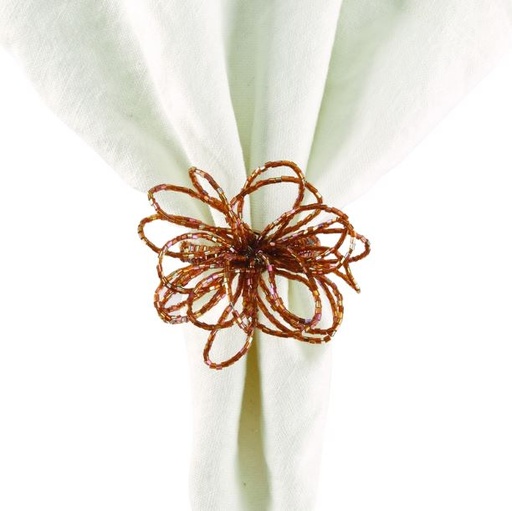 [159182-BB] Copper Flower Napkin Ring