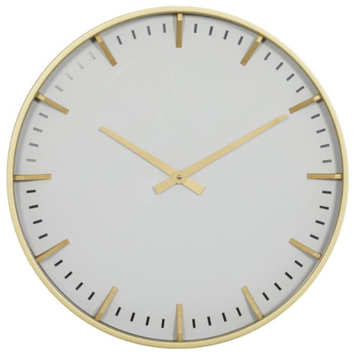 [172546-BB] Gold Glass Wall Clock w/ Gold Accents 20in
