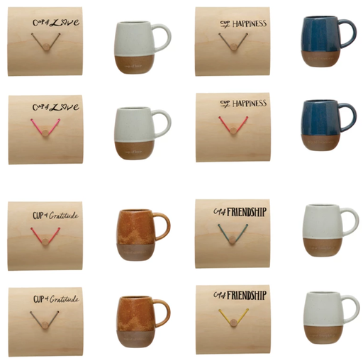 [172642-BB] Mug with Gift Box and Saying, 3 Colors, 4 Styles