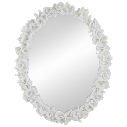 [172702-BB] Faux Coral Oval Wall Mirror 27.5x35.5in