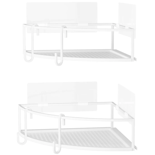 [172776-BB] Cubiko Corner Shower Bin Set of 2 White