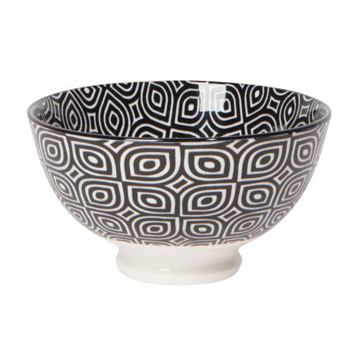 [711995-BB] Bowl Black Geo 10oz