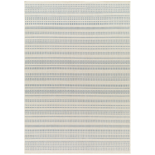 [173261-BB] Ravello Ivory Blue Stripe Indoor Outdoor Rug 6X9