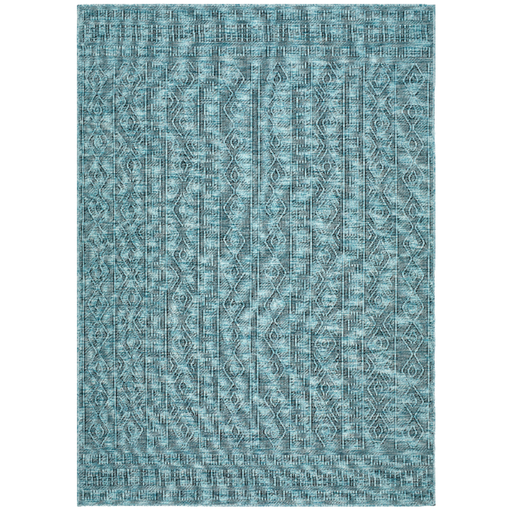 [173269-BB] Terrace Blue Indoor Outdoor Rug 5x7