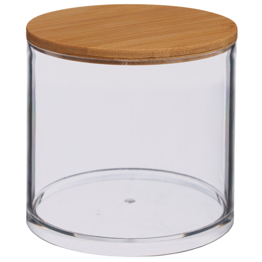 [173414-BB] Selena Round Cotton Box Clear/Bamboo