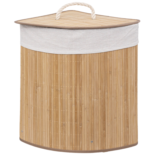 [173430-BB] Corner Bamboo Laundry Basket