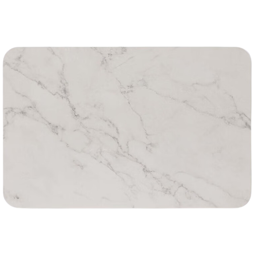 [173432-BB] Diamite Bathmat White Marble Look 39cmx60cm