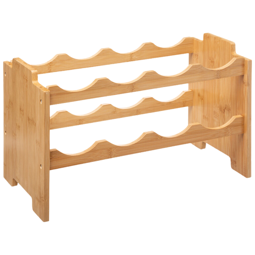 [173465-BB] Stackable Bamboo Wine Rack 