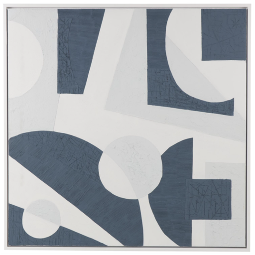 [173605-BB] Blue Abstract Canvas Art 49in