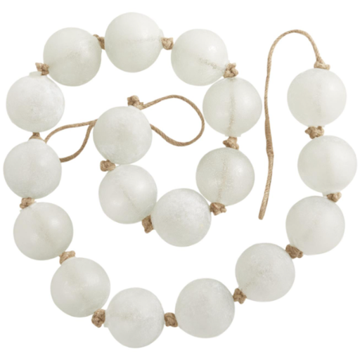 [173638-BB] Glass Bead Garland White 91in