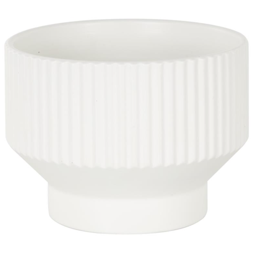 [173665-BB] Groovy Geo Planter White 10in