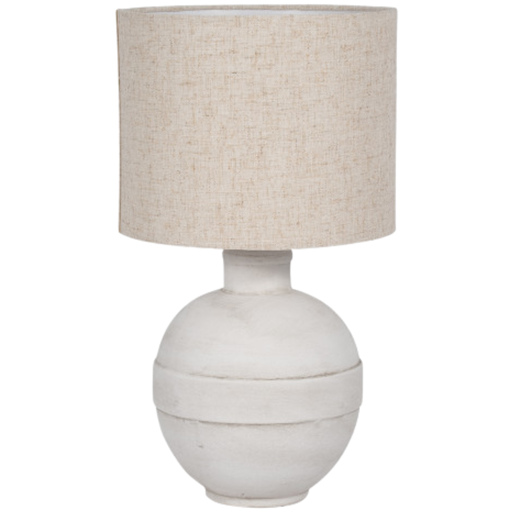 [173728-BB] White Ceramic Table Lamp 18in