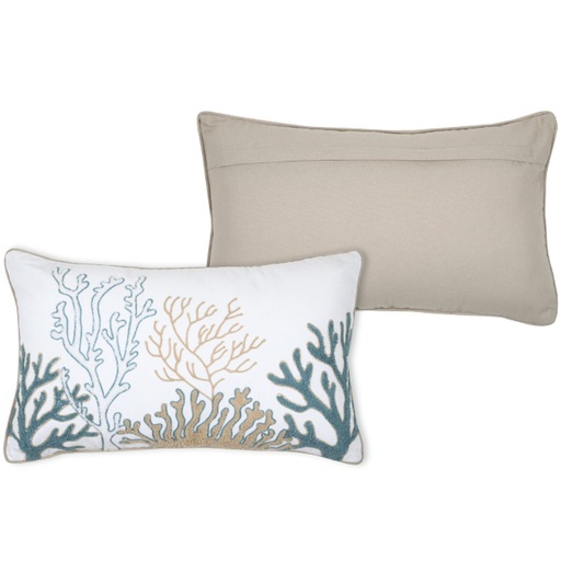 [173926-BB] Bandol Bolster Pillow Blue Beige 12in x 20in