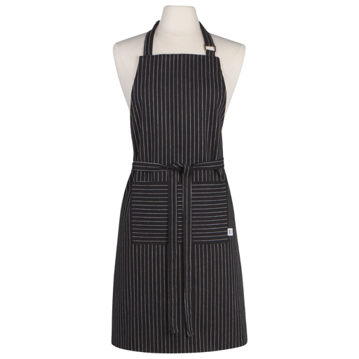 [174092-BB] Chef's Apron Pinstripe Black